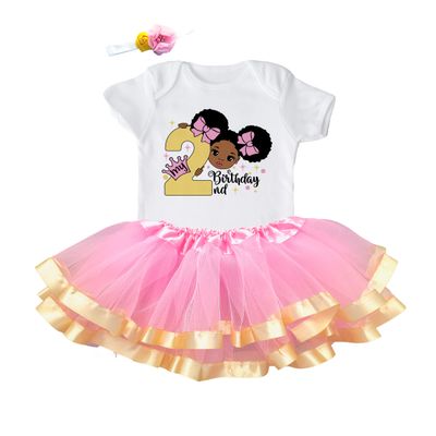 Luke & Lulu 2nd Birthday Outfit Girl Gracie Theme Toddler Girl Birthday Outfit with Pink Tutu & Headband Sizes 24M2T