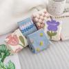 VORPE Blue Pink Multi-Patterned Floral Tulip Cute Crew Cotton Socks For Women, Size 5-8, Pack of 5 view 4