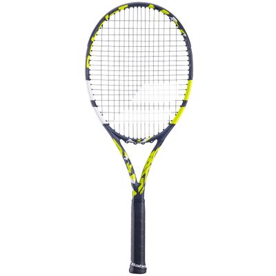 Babolat Boost Aero Yellow Tennis Racquet (4 1/8" Grip) Strung with White Babolat Syn Gut at Mid-Range Tension
