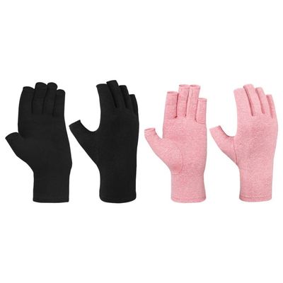 Beavorty 2pairs Workout Gloves for Men and Women Breathable Half-Finger Gym Gloves for Weight Lifting and Cycling Black Comfortable Fit for Hand Circumference