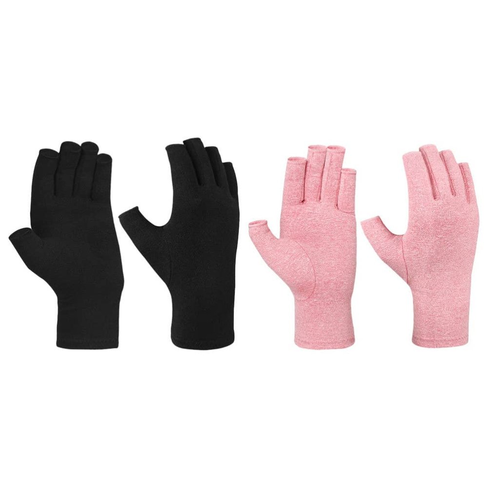 Beavorty 2pairs Workout Gloves for Men and Women Breathable Half-Finger Gym Gloves for Weight Lifting and Cycling Black Comfortable Fit for Hand Circumference