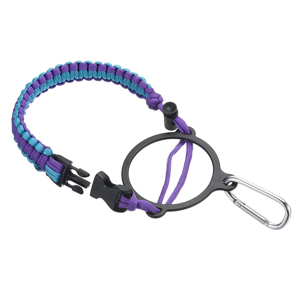 PATIKIL Water Bottle Holder, Paracord Handle Carrying Lanyard Strap Carrier with Ring for 12oz to 64oz Wide Mouth Bottles, Purple, Blue