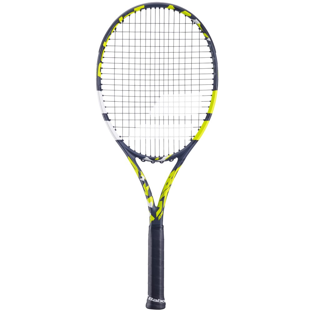 Babolat Boost Aero Yellow Tennis Racquet (4 1/4" Grip) Strung with White Babolat Syn Gut at Mid-Range Tension