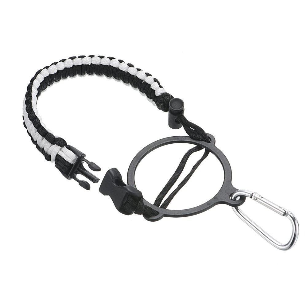 PATIKIL Water Bottle Holder, Paracord Handle Carrying Lanyard Strap Carrier with Ring for 12oz to 64oz Wide Mouth Bottles, White, Black