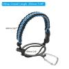 PATIKIL Water Bottle Holder, Paracord Handle Carrying Lanyard Strap Carrier with Ring for 12oz to 64oz Wide Mouth Bottles, Sky Blue, Black view 2