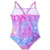 Bathing Suit for Girls 4t 5t Pink Colorful Stars Print Swimsuit with UPF Sun Protection Funny Cool One Piece Swimwear view 2