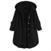 Akivide Button Up Fuzzy Fleece Sherpa Hooded Jacket Coat Warm Winter Long Sleeve Pockets Jacket with Pockets for Women view 1