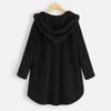 Akivide Button Up Fuzzy Fleece Sherpa Hooded Jacket Coat Warm Winter Long Sleeve Pockets Jacket with Pockets for Women view 2