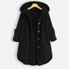Akivide Button Up Fuzzy Fleece Sherpa Hooded Jacket Coat Warm Winter Long Sleeve Pockets Jacket with Pockets for Women view 3