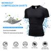 Black Compression Shirts Short Sleeve Men Workout Gym T-Shirts Cool Dry Sports Baselayer Undershirts for Running Yoga view 3