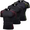 3 Pack Men's Compression Shirts Short Sleeve Athletic Shirts Cool Dry Sports Base Layer Undershirts Muscle Tees Shirts view 1
