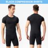 3 Pack Compression Shirts Short Sleeve Men Workout Gym T-Shirts Cool Dry Sports Baselayer Undershirts for Running Yoga view 4
