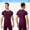 3 Pack Men's Cool Dry Short Sleeve Compression Shirts, Athletic Baselayer T-Shirts Tops, Running Workout Gym Shirt view 2