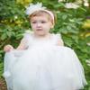 AGQT Baby Girls Tulle Tutu Dress Sleeveless Toddler Butterfly 3D Flower Print Back Girls Dresses Birthday Holiday Wedding Layered Lace Dress White Size 3-4T view 3
