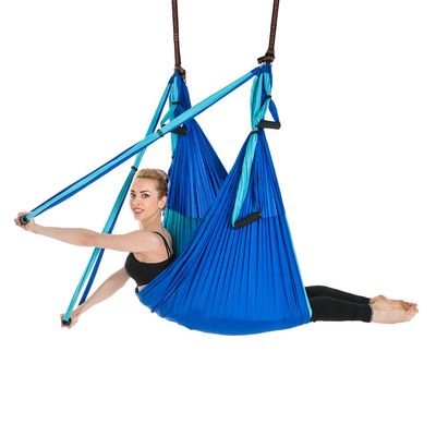 ele ELEOPTION Strong Antigravity Yoga Hammock Sling Inversion Tool for Air Inversion Exercises Yoga Swing Set Trapeze Sling Hammock Yoga Gifts for Women Adult Kids Dark+Light Blue