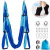 ele ELEOPTION Strong Antigravity Yoga Hammock Sling Inversion Tool for Air Inversion Exercises Yoga Swing Set Trapeze Sling Hammock Yoga Gifts for Women Adult Kids Dark+Light Blue view 4