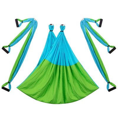 ele ELEOPTION Strong Antigravity Yoga Hammock Sling Inversion Tool for Air Inversion Exercises Yoga Swing Set Trapeze Sling Hammock Yoga Gifts for Women Adult Kids Blue+Green