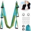 ele ELEOPTION Strong Antigravity Yoga Hammock Sling Inversion Tool for Air Inversion Exercises Yoga Swing Set Trapeze Sling Hammock Yoga Gifts for Women Adult Kids Blue+Green view 2