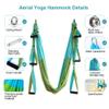 ele ELEOPTION Strong Antigravity Yoga Hammock Sling Inversion Tool for Air Inversion Exercises Yoga Swing Set Trapeze Sling Hammock Yoga Gifts for Women Adult Kids Blue+Green view 3
