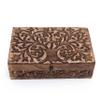 Great Birthday Gift Handmade Decorative Wooden Jewelry Box Tree Of Life Carving Jewelry Organizer Keepsake Box Treasure Chest Trinket Holder Watch Box Storage Lock Box Housewarming Gifts view 1