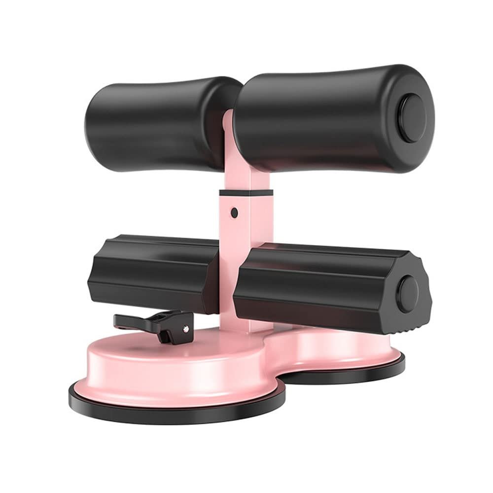 XARONF Multifunction Portable Sit Up Bar for Floor, Double Suction Cup Sit-Up Assistant Device, Home Fitness Equipment (Color : Pink)