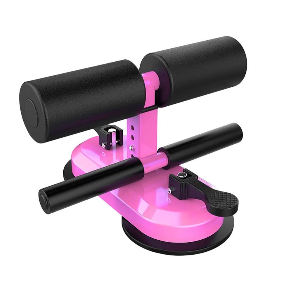 XARONF Portable Sit Up Bar for Floor, Sit-Up Assistant Device 2 Strong Suction Cups, Sit Up Bar, Black (Color : Pink)