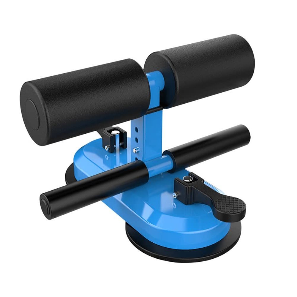 XARONF Portable Sit Up Bar for Floor, Sit-Up Assistant Device 2 Strong Suction Cups, Sit Up Bar, Black (Color : Blue)