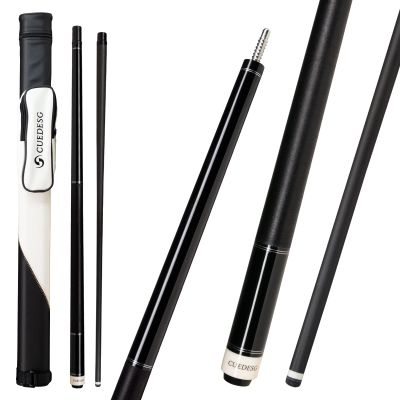 CUEDESG Carbon Fiber Pool Cue Stick 10.5mm/11.8mm/12.5mm,Low Deflection Pool Stick,Professional Cue Stick with Case (Black_Linen Wrap_11.8mm)