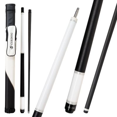 CUEDESG Carbon Fiber Pool Cue Stick 10.5mm/11.8mm/12.5mm,Low Deflection Pool Stick,Professional Cue Stick with Case(White_Linen Wrap_11.8mm)