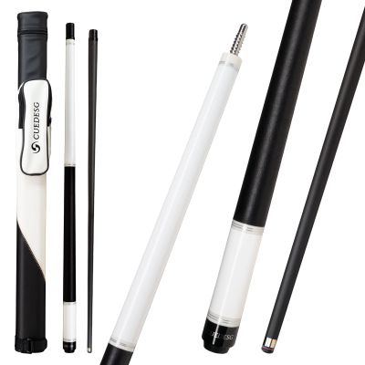 CUEDESG Carbon Fiber Pool Cue Stick 10.5mm/11.8mm/12.5mm,Low Deflection Pool Stick,Professional Cue Stick with Case(White_Linen Wrap_10.5mm)