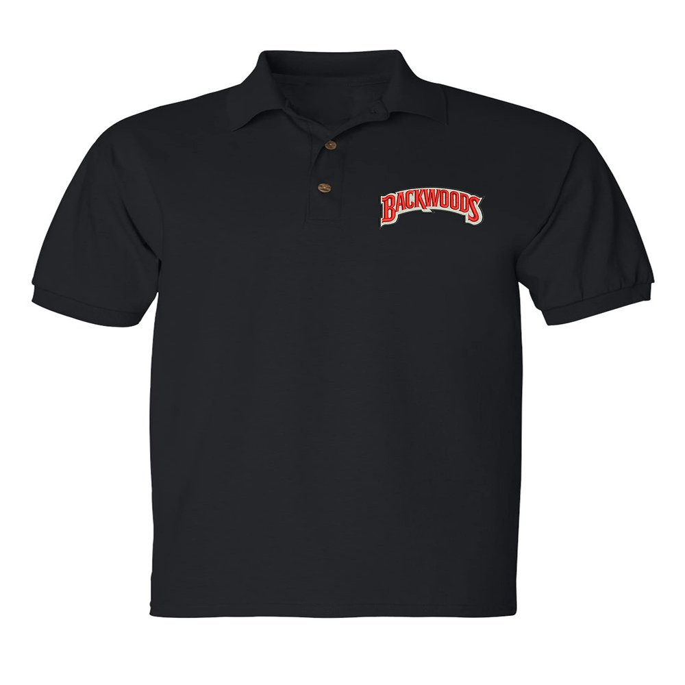 ALLNTRENDS Backwoods Men's Polo T Shirt Embroidered Backwoods Shirt (XL, Black)