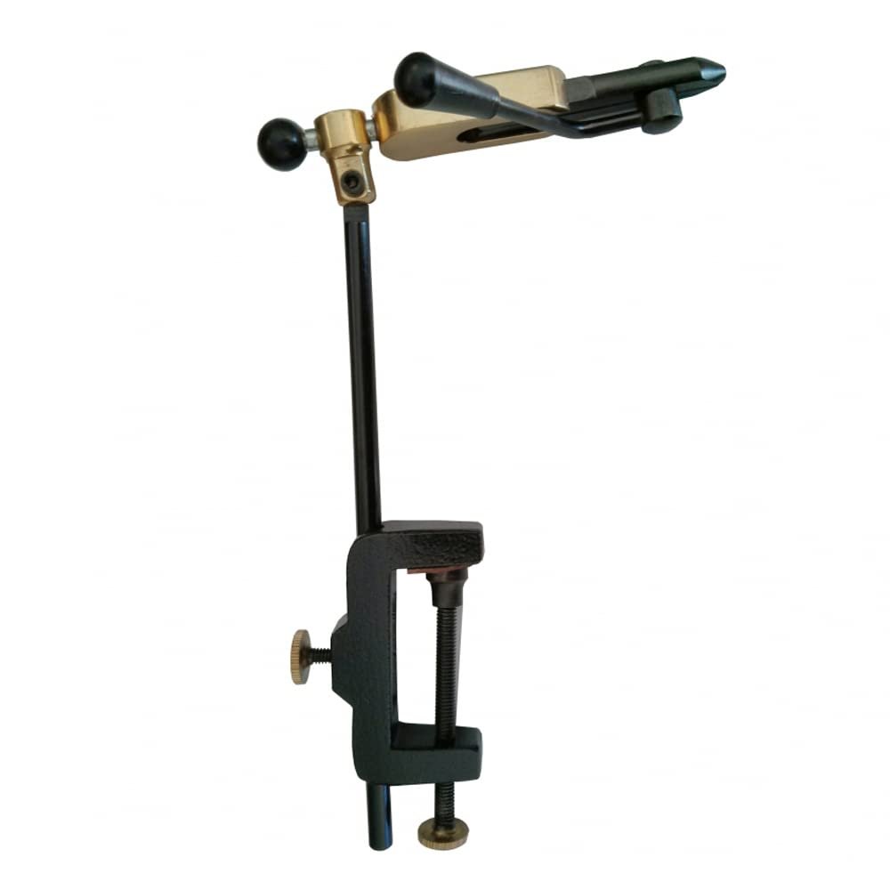 Fly Tying Vise - Rotary Fly Tying Vise with Bench Clip Metal Fly Tying Tool Fly Tying Clamp Vise 360 Rotation and Multiple Adjustments for Teasers and Jigs (104 Crown Vise)