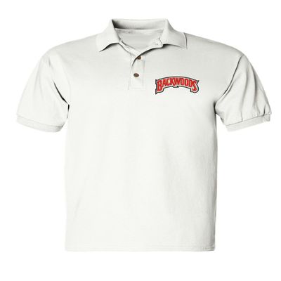 ALLNTRENDS Backwoods Men's Polo T Shirt Embroidered Backwoods Shirt (S, White)