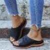 Women'S Shoes Wide Width Casual Wedge Sandals for Women Comfortable Flower Clip Toe Summer Beach Sandals Fashion Ladies Bohemia Platform Dress Shoes view 3