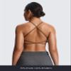 Aoxjox Women's Workout Sports Bras Fitness Trinity Ivy Low Impact Bra Yoga Crop Tank (Dandelion Brown, Large) view 4