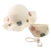 Baby Girl Hat Straw + Beach Bag Girls Straw Kids Hat Sun Children Sunshade Flower Hat Kids Hat (White, One Size) view 1
