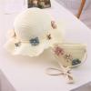 Baby Girl Hat Straw + Beach Bag Girls Straw Kids Hat Sun Children Sunshade Flower Hat Kids Hat (White, One Size) view 2