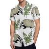 Lovely Badger Men's Hawaiian Shirt Short Sleeve Printed Button Down Beach Shirts view 1