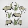Lovely Badger Men's Hawaiian Shirt Short Sleeve Printed Button Down Beach Shirts view 3