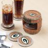 FOCO Green Bay Packers NFL 5 Pack Barrel Coaster Set view 3