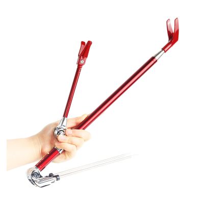 DYPASA Vertical Fishing Rod Holder Fishing Rod Racks Fishing Equipment Telescopic Fishing Rods Holder Folding Stainless Steel Hand Rod Holder 4 Wall Mounted Fishing Rod Rack (Color : Rojo,