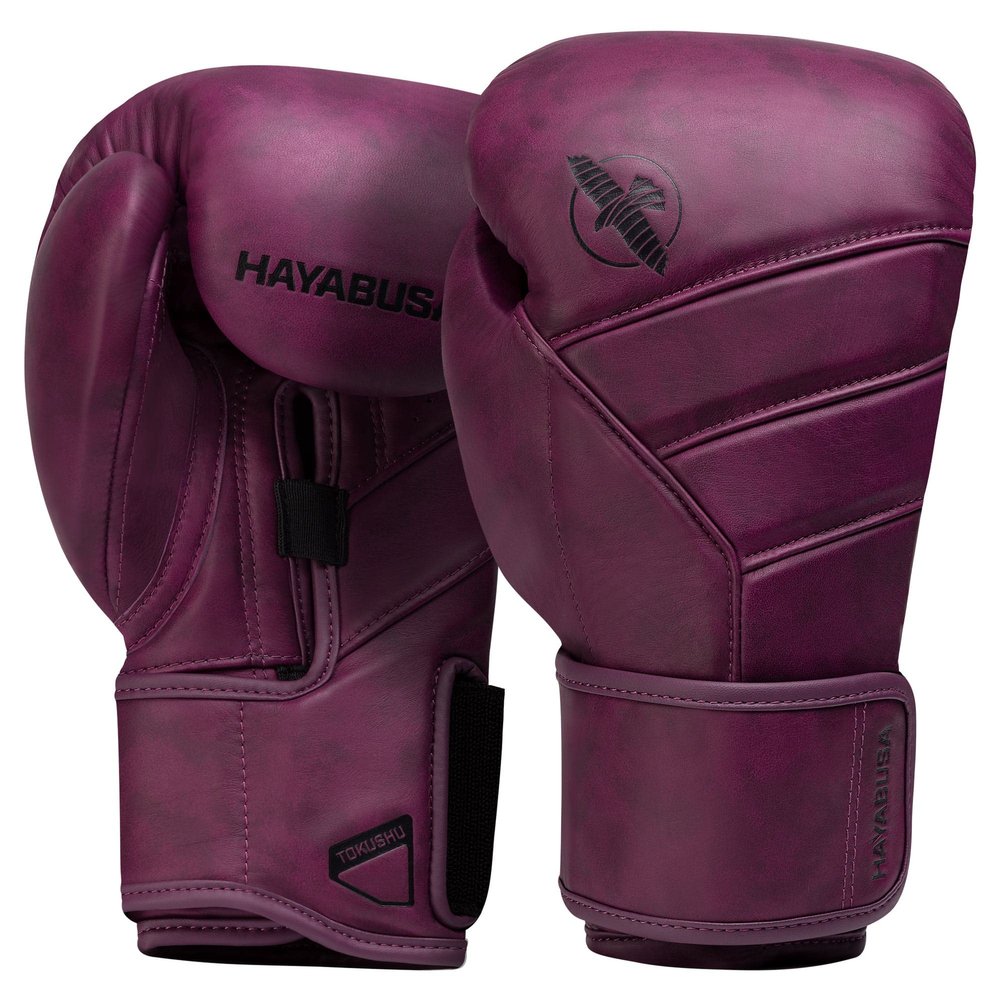 Hayabusa T3 LX Leather Boxing Gloves Men and Women for Training Sparring Heavy Bag and Mitt Work - Wine, 12oz