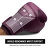 Hayabusa T3 LX Leather Boxing Gloves Men and Women for Training Sparring Heavy Bag and Mitt Work - Wine, 12oz view 3