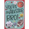 Designer Greetings You're an All-Star: Baseball, Basketball, Tennis Ball, Soccer Ball, Puck and Football Juvenile Sports Valentine's Day Card for Brother view 1