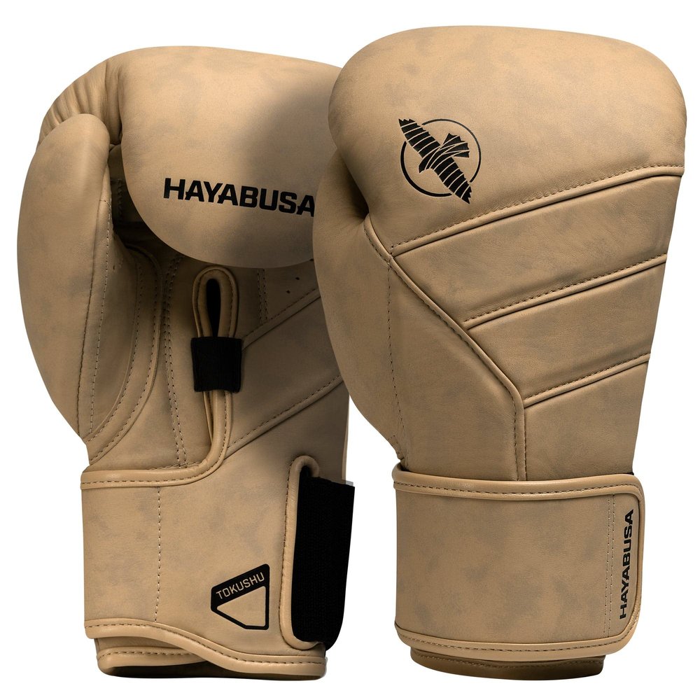 Hayabusa T3 LX Leather Boxing Gloves Men and Women for Training Sparring Heavy Bag and Mitt Work - Tan, 12oz