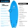 Waterkids Reef Kids Surfboard and Leash, Perfect for Learning How to Surf, Made for Kids, 5'6 Classic Fish Shape Beginne, Soft Top Foam, Easy to Catch Waves view 2