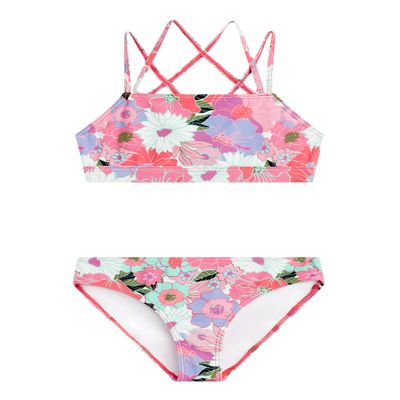 Kanu Surf Girls' Aria Beach Sport UPF 50+ Mini Tankini Two Piece Swimsuit, Gianna Pink,14