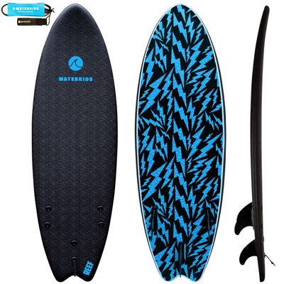 Waterkids 'Reef' Kids Surfboard & Leash, Perfect for Learning How to Surf, Made for Kids, 5'6ft Classic Fish Shape Beginner, Soft Top Foam, Easy to Catch Waves