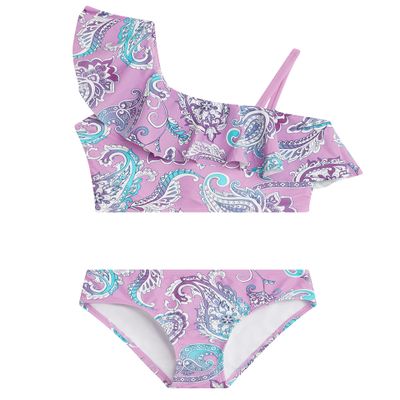 Kanu Surf Girls Avery UPF 50+ Beach Sport One Shoulder Tankini Two Piece Swimsuit, Summer Purple, 6 US