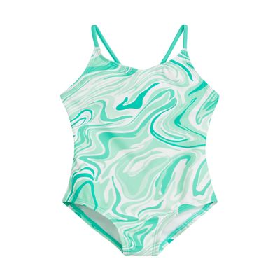 Kanu Surf Girls' Hurricane Beach Sport UPF 50+ 1-Piece Swimsuit, Gigi Green,3T